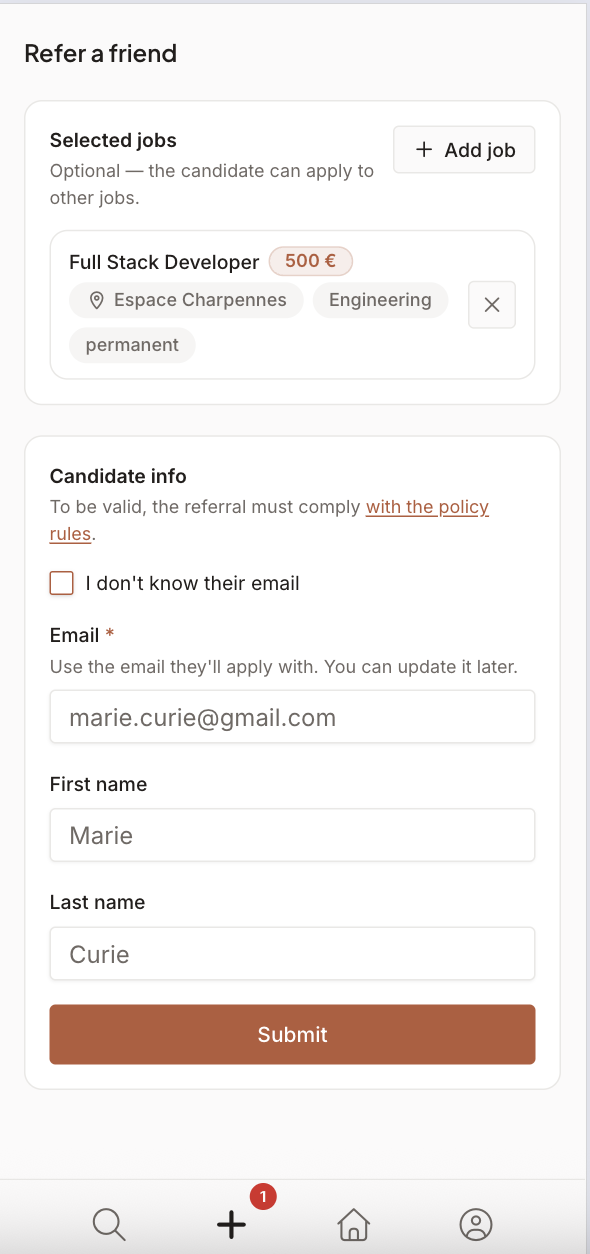 Formulaire de cooptation